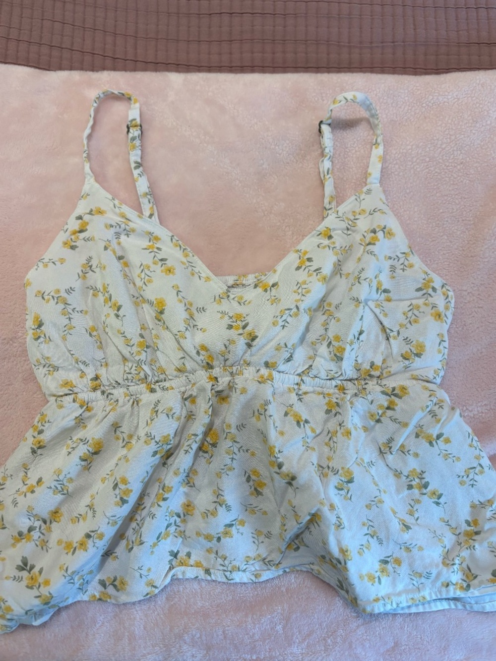 White Tank + Yellow Floral Details
